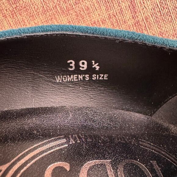 Tod's Blue Suede Platform Pumps w/ Rubber Pebbles Size 39.5/ US 9.5 - Picture 8 of 9